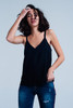 Black Cami Top With Buttons