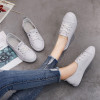 Women's Genuine Leather Sneakers Women Casual Fashionable Sports Shoes Vulcanized Woman Summer Flat Shoe Ladies White Lacing 40