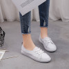 Women's Genuine Leather Sneakers Women Casual Fashionable Sports Shoes Vulcanized Woman Summer Flat Shoe Ladies White Lacing 40