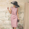 QRWR Summer Vintage Women Dress 2020 Dot Sleeveless Sheath Bodycon Sexy Party Dress Female Knee Length Elegant Midi Dress Women