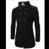 Fashion Slim Woolen Coats Men Steampunk Trench Coat Men Casual Stand Collar Formal Overcoat Winter Warmth Thickening Windbreaker