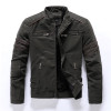 2020 Autumn Winter Men's Leather Jacket Casual Fashion Stand Collar Motorcycle Jacket Men Slim High Quality PU Leather Coats