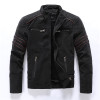 2020 Autumn Winter Men's Leather Jacket Casual Fashion Stand Collar Motorcycle Jacket Men Slim High Quality PU Leather Coats