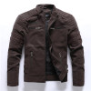 2020 Autumn Winter Men's Leather Jacket Casual Fashion Stand Collar Motorcycle Jacket Men Slim High Quality PU Leather Coats