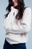 Beige Textured Sweater With Round Neck
