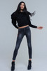 Sweater With Off the Shoulder Detail and Ruffle Detail in Black