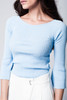 Blue Knitted Sweater With Texture Detail