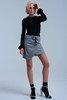Black Shiny Sweater With Ruffle