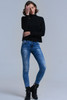 Sweater With Ruffle in Black