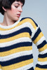 Mustard Striped Chunky Knit Sweater