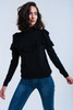 Black Sweater With Ruffle