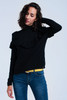 Black Sweater With Ruffle