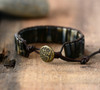 Vedasto Black Jasper Leather Wrap Boho Bracelet