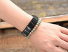 Vedasto Black Jasper Leather Wrap Boho Bracelet