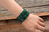Malaya Malachite Leather Wrap Boho Bracelet