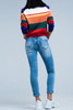 Fringed Light Washed Skinny Jeans