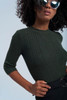Khaki Shiny Sweater