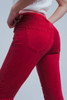 Red Mid Rise Skinny Jeans