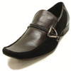 Men's Leather Suede Stitching Metal Buckle Decoration Loafers