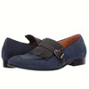 Men's Decorative Buckle Tassel Blue Suede Loafers