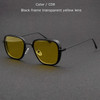 Luxury Steampunk Vintage Square Metal Frame Sunglasses