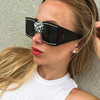 Women's Retro Rectangle Diamond Square Sunglasses
