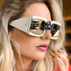 Women's Retro Rectangle Diamond Square Sunglasses