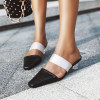 Women Crocodile Pattern Low Heels Slippers