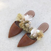 Women Fringed Pointed Pearl Rhinestone Women's Beach Slippers