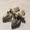 Women Fringed Pointed Pearl Rhinestone Women's Beach Slippers