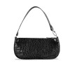 Vintage Baguette Crocodile Pattern Women Shoulder Bags Retro Split PU Leather Bags Solid Ladies Small Messenger Handbag Female