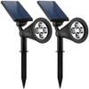 2 Pack - Solar Lights, Waterproof 4 LED Solar Spotlight Adjustable Wall Light Landscape Light Security Lighting