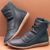 Flat Heel Zipper Boots