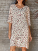 White V Neck Floral Shift Casual Dresses