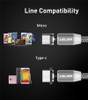 USLION Magnetic USB Cable Fast Charging USB Type C Cable Magnet Charger Data Charge Micro USB Cable Mobile Phone Cable USB Cord