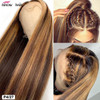 Highlight Wig Brown Colored Human Hair Wigs 13X4 13X6x1