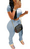 Women's 2 Pieces Outfit Set Short Sleeves Round Neck Crop Top and Stacked Sweatpants Ruched Skinny Pants Loungewear