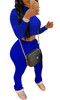 Women's 2 Pieces Outfit Set Short Sleeves Round Neck Crop Top and Stacked Sweatpants Ruched Skinny Pants Loungewear