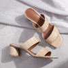 Women Crocodile Pattern Square Toe Retro Slippers