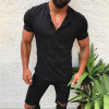 Men Slim Fit V Neck Short Sleeve  Muscle Tee T-Shirts