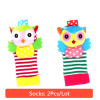 Baby Toy Baby Rattles Toys Animal Socks Wrist Strap With Rattle Baby Foot Socks Bug Wrist Strap Mobile Kids Toys for Children