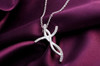 silver color  necklace jewelry women wedding fashion Cross CZ crystal Zircon stone pendant necklace  Christmas gift n296