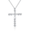 silver color  necklace jewelry women wedding fashion Cross CZ crystal Zircon stone pendant necklace  Christmas gift n296
