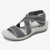 LOSTISY Cloth Opened Toe Cross Strap Casual Sport Sandals