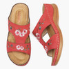 LOSTISY Women Flower Embroidery Open Toe Casual Summer Wedge Sandals