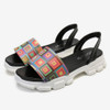 LOSTISY Women Printing Slip On Platform Sport Sandals