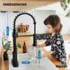 Black Kitchen Faucet with Pull Down Sprayer, 19.75-Inch Spring Faucet