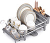 Aluminum Dish Rack, Sink Dish Drying Rack, Dish Drainer with Anti-Rust Frame