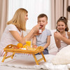 Bamboo Bed Tray Table With Foldable Legs, Breakfast Tray