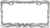 Chrome Flame Motorcycle License Plate Frame, 7-1/2"x4-1/16"